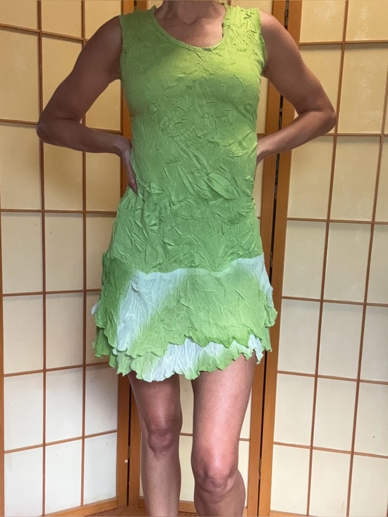 Komarov Dresses & Skirts - Kisca by Komarov Green Ombre Crinkle Sleeveless Tiered Hem Mini Dress Fairycore